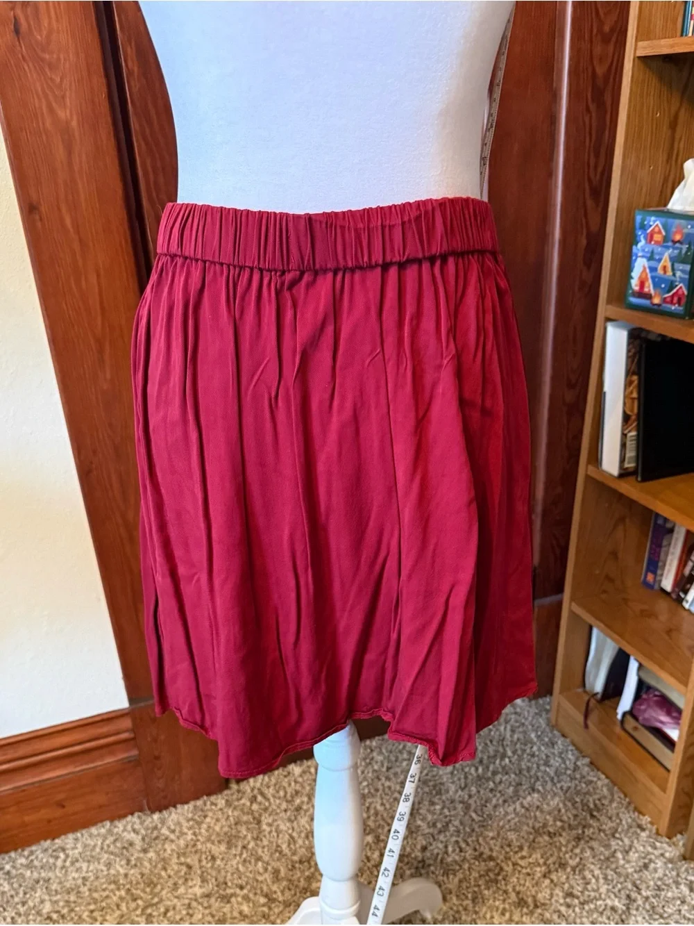 Maurices Raspberry Button-Front Skater Skirt